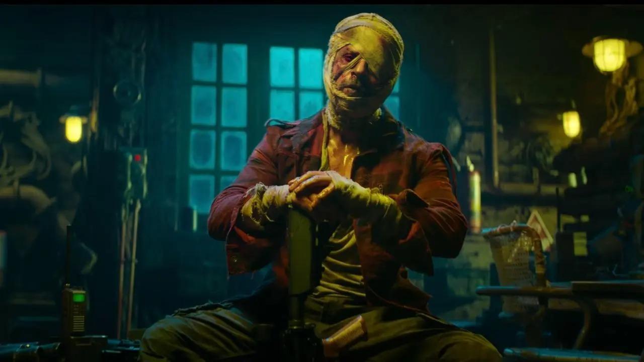 Jawan (2023)
Directed by Atlee, Jawan is a high-octane action thriller with Shah Rukh Khan in a dual role-  as Vikram Rathore, a vigilante ex-soldier, and his son Azad, a prison warden seeking justice